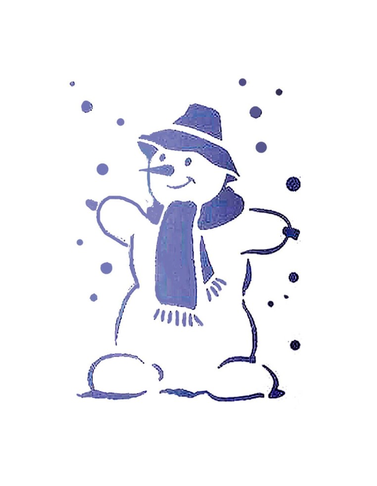 Plantilla stencil Muñeco de Nieve 21x15 cm para decoración navideña