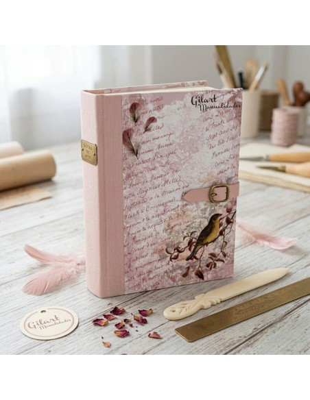 Diario de notas de cartonaje forrado con papel de aves y plumas Birds Feathers For You