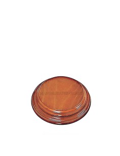Peana de madera redonda barnizada nogal 7 cm para miniaturas y figuras de vitrina