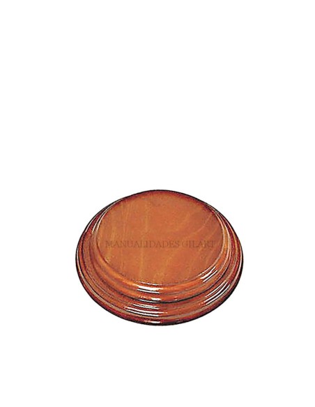 Peana de madera redonda barnizada nogal 9 cm para figuras de colección y trofeos