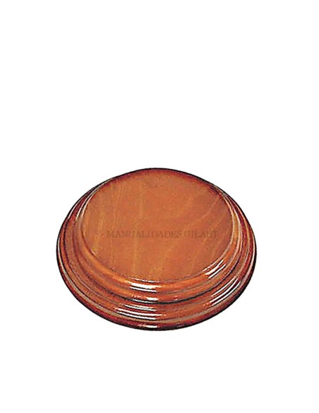 Peana de madera redonda barnizada nogal 16 cm para esculturas medianas y maquetas