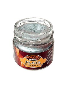 Cera Crema Kokolo Plata 25 cc crema a la cera con acabado plateado brillante