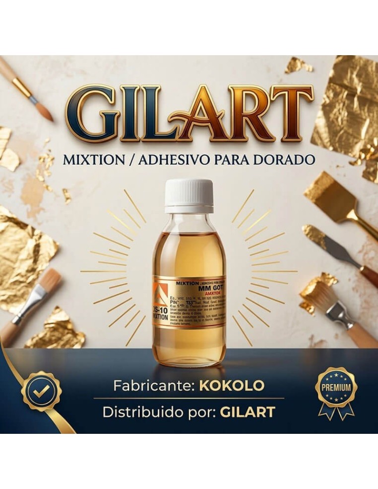 Mixtión Kokolo para dorar: Adhesivo de alta precisión para pan de oro y plata de Gilart.