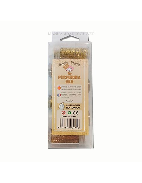 Imagen principal: Purpurina dorada Amelie 15 g no toxica para manualidades y tarjeteria