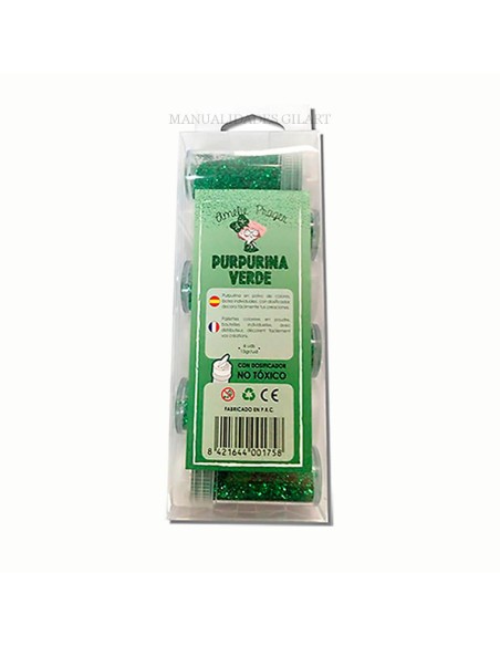 Imagen principal: Purpurina verde Amelie 15 g no toxica con dosificador para manualidades