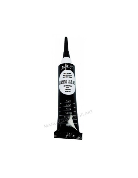 Plomo Líquido Cerne Relief Pebeo Negro 20 ml perfilador para falso vitral