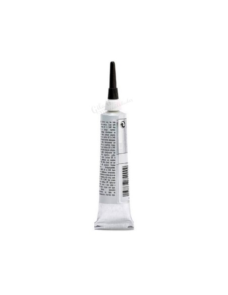 Vista posterior del tubo de plomo líquido Cerne Relief Pebeo plata de 20 ml