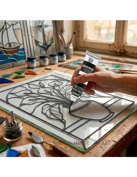 Aplicación de plomo líquido Cerne Relief Pebeo plomo sobre cristal para falso vitral