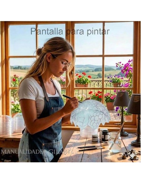 Pantalla para pintar - Crea tu propia lámpara Tiffany con este kit DIY de manualidades Gilart