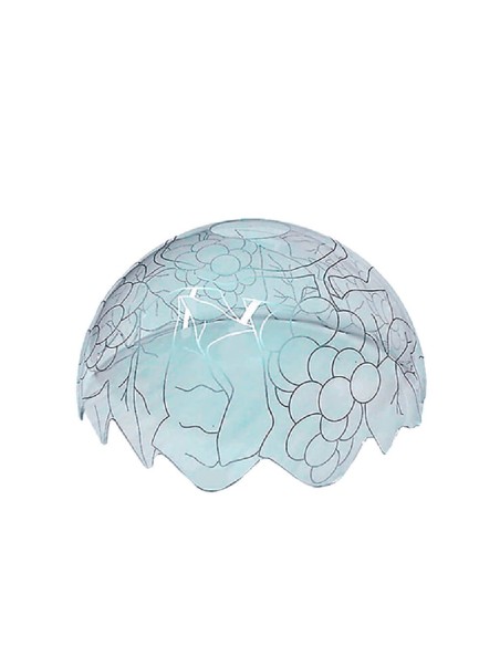 Pantalla de metacrilato transparente grabada motivo uvas 25 cm sin pintar