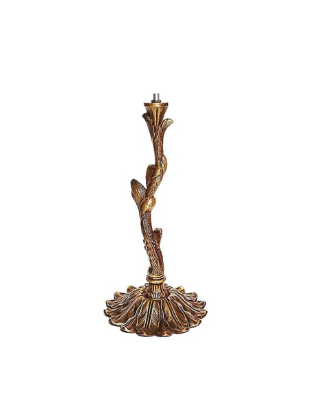 Pie de lámpara de zamak motivo árbol 28 cm en acabado bronce antiguo