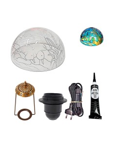 Kit lámpara Tiffany Patos en el Lago 30 cm con pantalla de metacrilato y accesorios de montaje