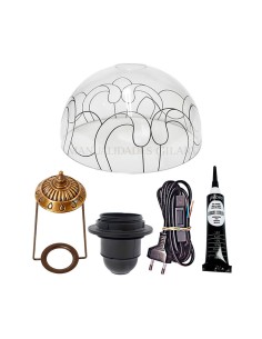 Kit lámpara Tiffany metacrilato Ornamento 25 cm sin pie para pintar técnica vitral