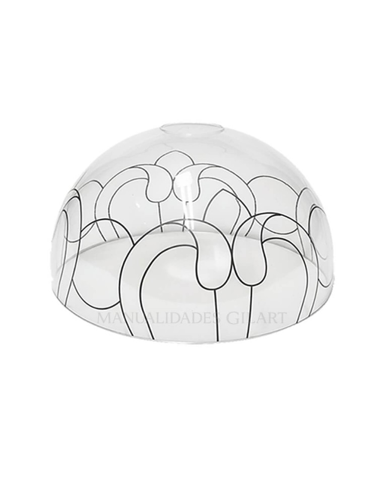 Pantall metacrilato transparente 25 cm con dibujo Ornamento modernista lista para pintar