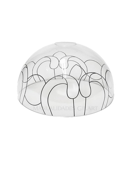 Pantall metacrilato transparente 25 cm con dibujo Ornamento modernista lista para pintar