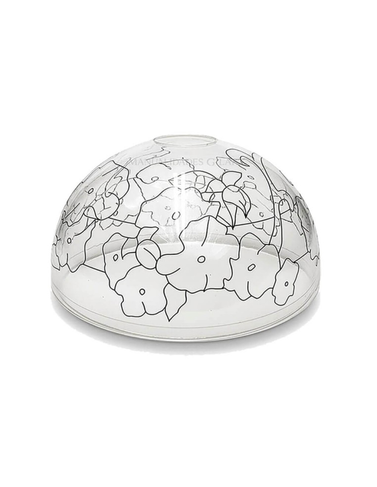 Pantalla Tiffany de metacrilato transparente grabada de 25 cm