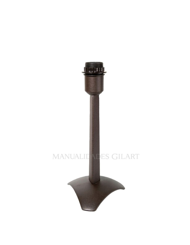 Pie de lámpara triángulo zamak marrón 27 cm para sobremesa y tulipas