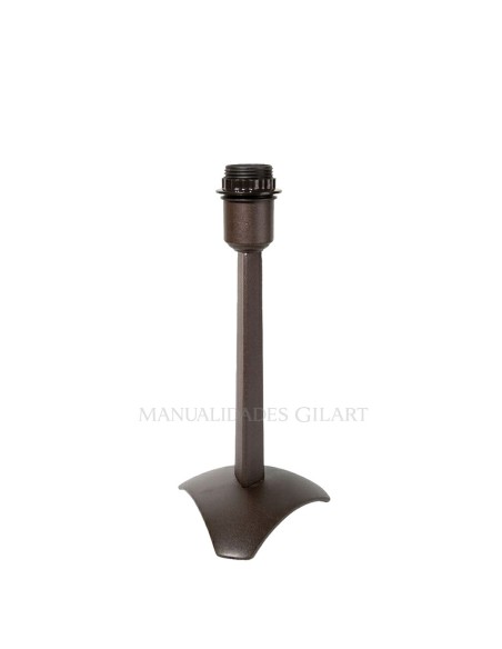Pie de lámpara triángulo zamak marrón 27 cm para sobremesa y tulipas