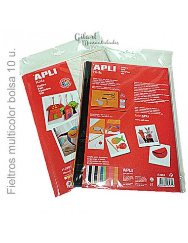 Fieltro APLI A4 20x30: Set 10 hojas en vibrantes colores surtidos. Ideal para proyectos creativos y manualidades.