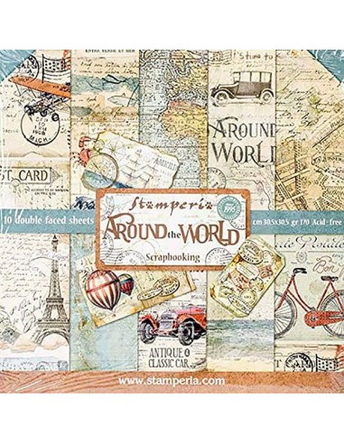 Explora el mundo con Stamperia: Bloc Scrapbooking Around the World SBBL28, un viaje creativo en papel 🌍