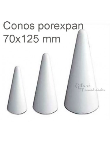 Conos de Porexpán personalizables. 70 x 125 mm