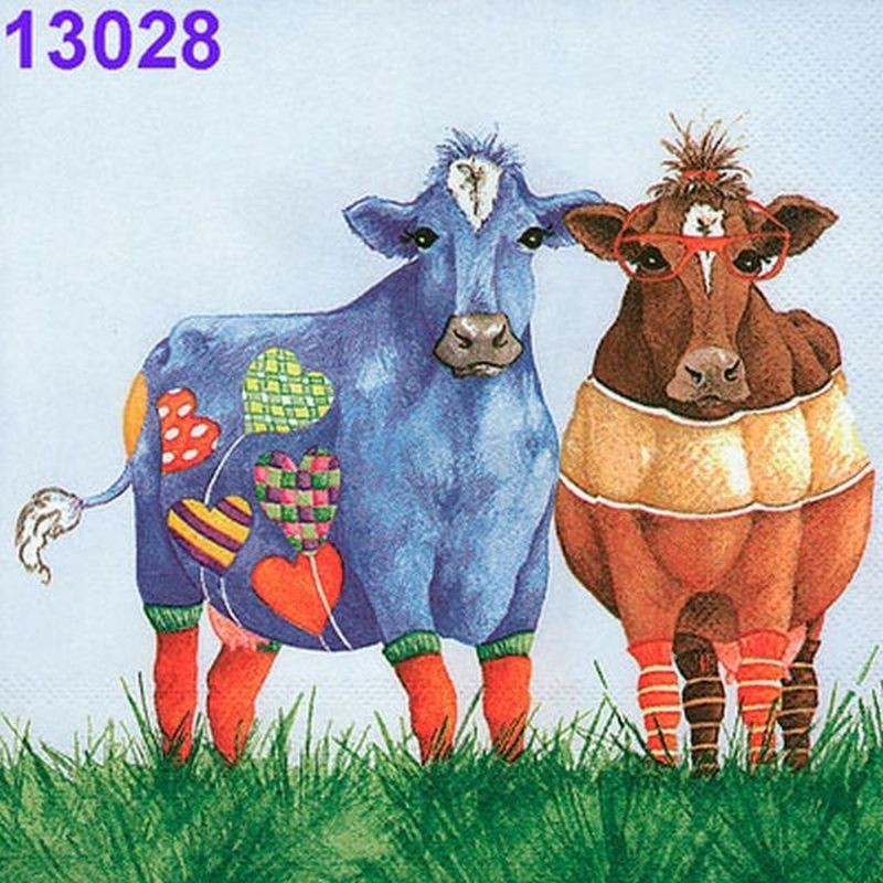 Servilletas decoupage vacas 33x33 cm