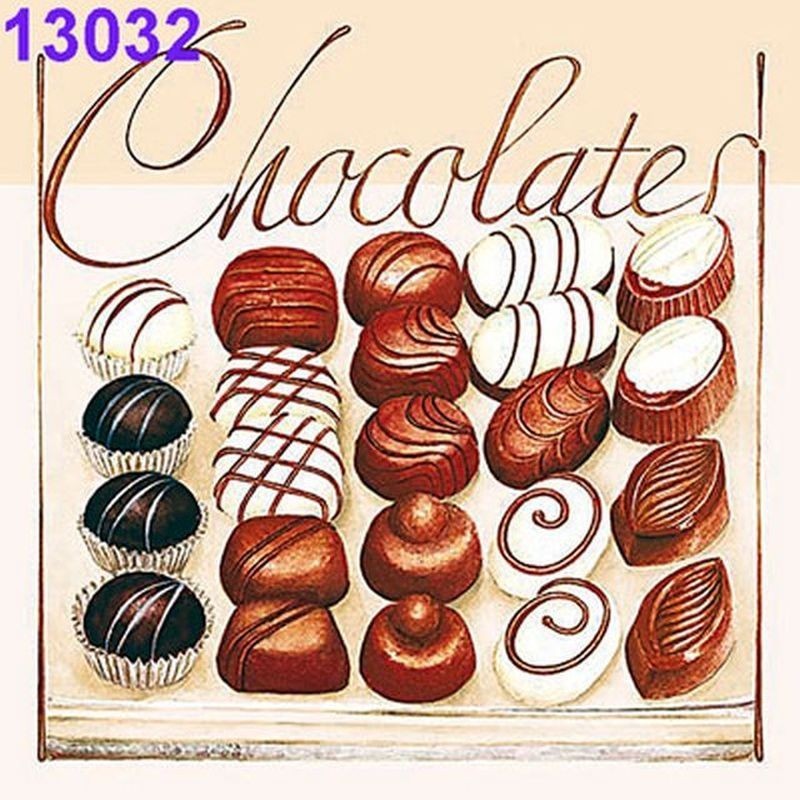 Servilletas decoupage chocolate 33x33 cm