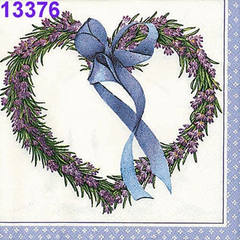 Servilletas decoupage corona lazo azul 33x33 cm