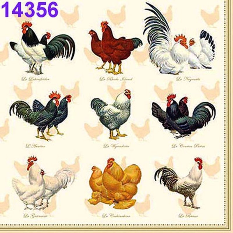 Servilletas Ambiente 33x33 20 Uds - gallos