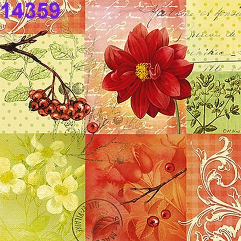 Servilletas Ambiente 33x33 20 Uds - flores cúbicas