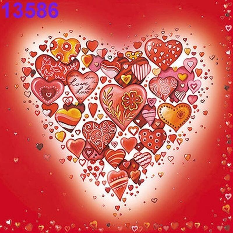Servilletas Ambiente 33x33 20 Uds - corazones rojos