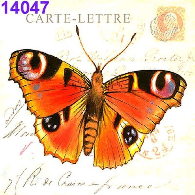 Servilletas decoupage mariposa 33x33 cm