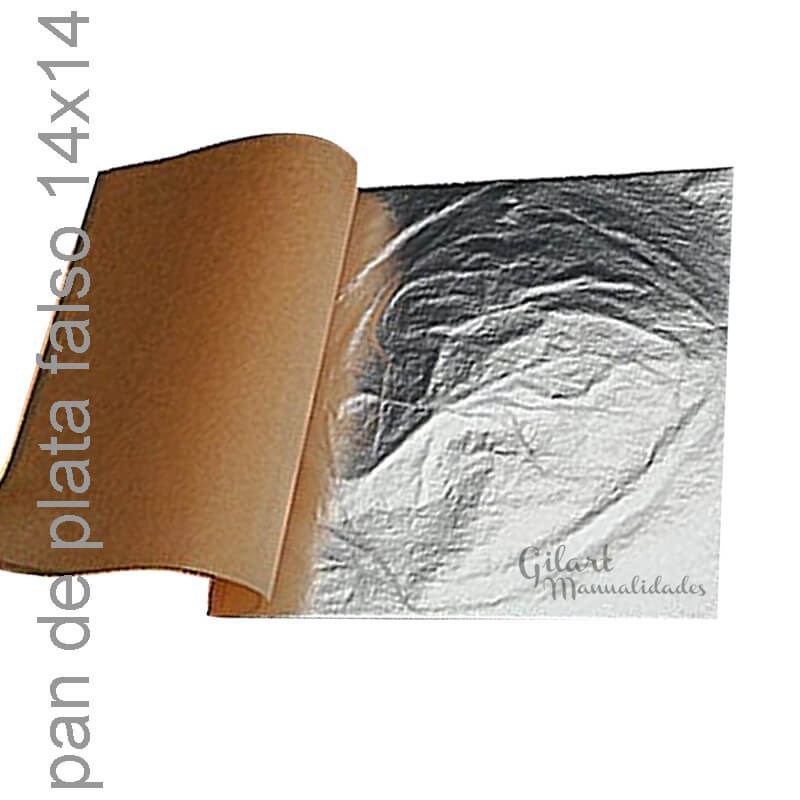 Pan de Plata - imitación librito 25 h 14 x 14 cm: Material para doraduras y decoración.