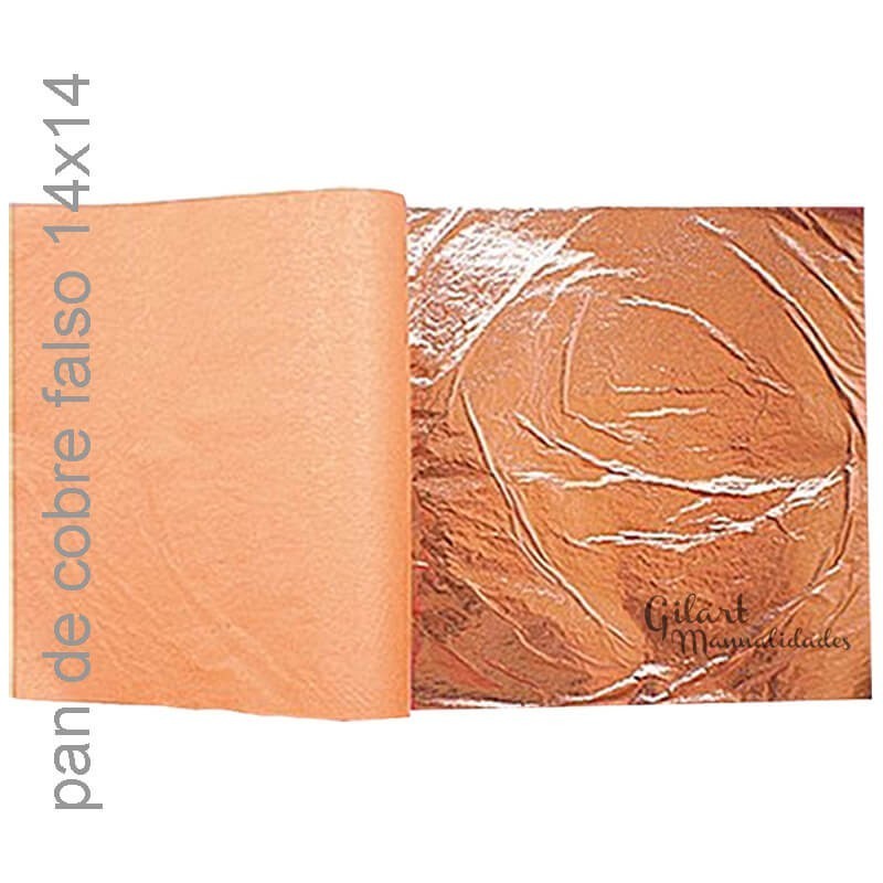 Pan de cobre 14x14 cm - 25 hojas para doraduras y decoración