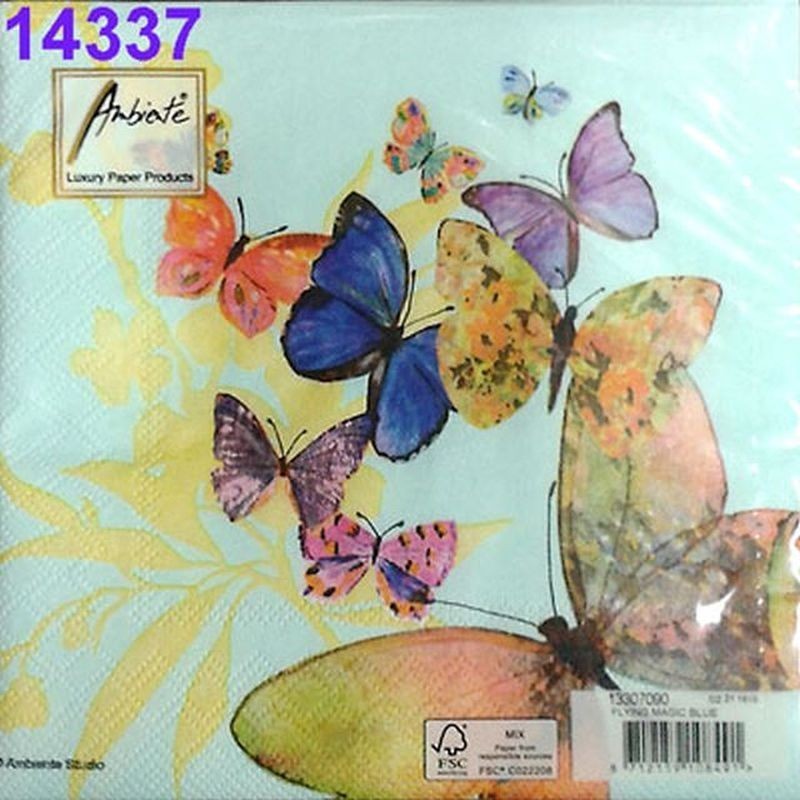 Servilletas decoupage mariposas 33x33 cm