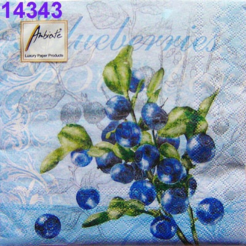 Servilletas decoupage blueberries 33x33 cm