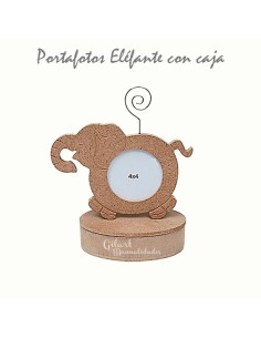 Portafotos elefante con cajita en DM 10