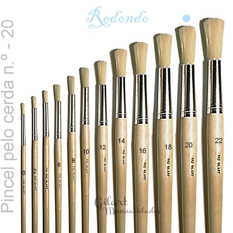 Pincel redondo cerda n.º 0: ideal para detalles minuciosos.