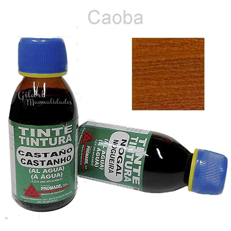 Tinte al agua Caoba 125 ml para madera, acabado profesional Promade