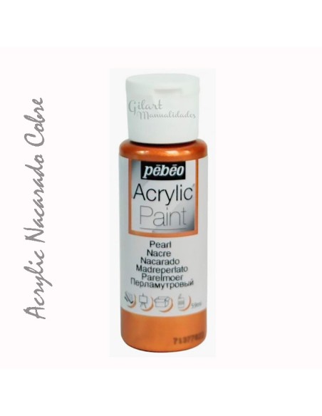 Pintura acrílica Pebeo color Cobre, para lograr un acabado cálido y sofisticado en tus trabajos.