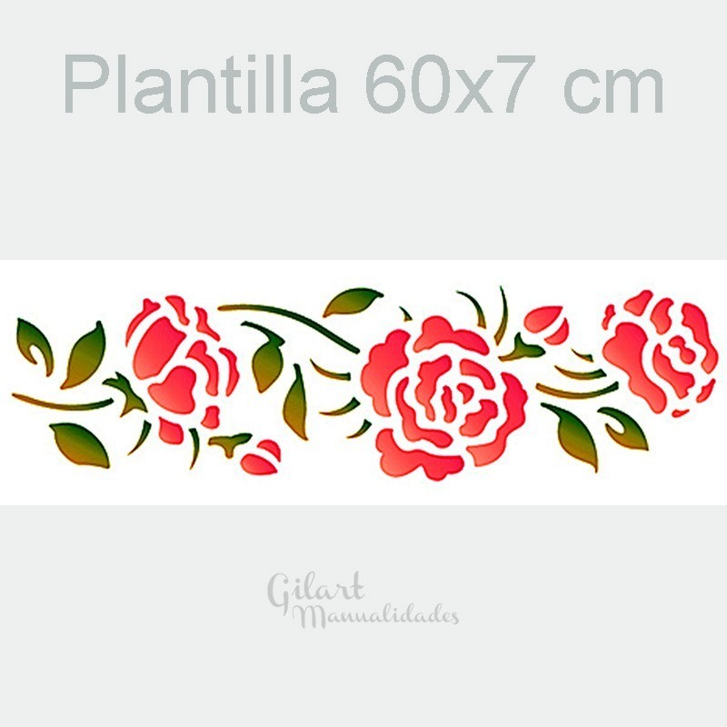 Stencil plantillas Stamperia KSE103 Rosas grandes