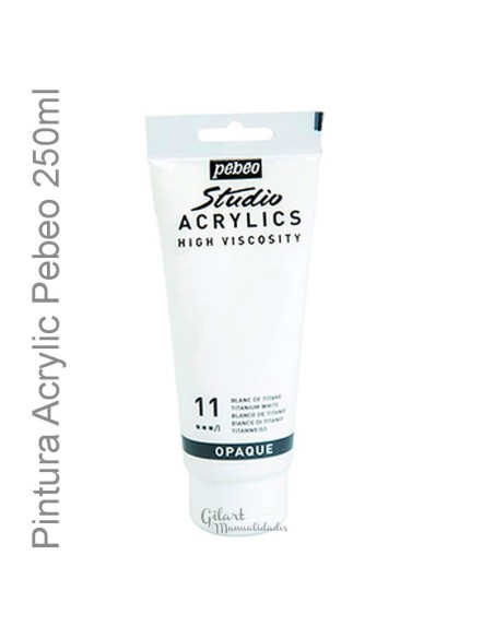 Acrílico Pébéo Studio High Viscosity Blanco Titanio. Ideal para crear