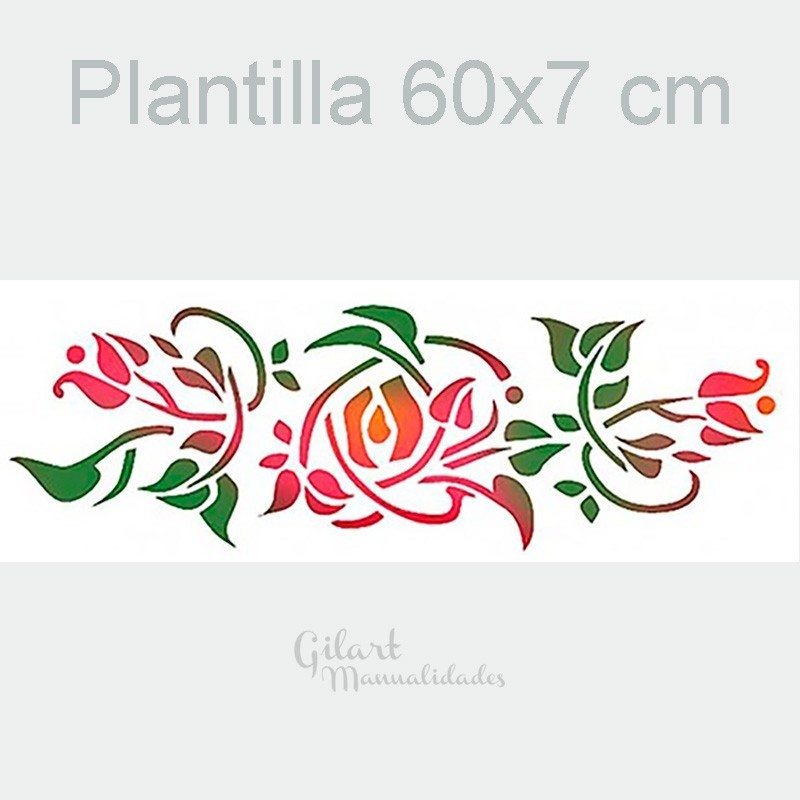 Stencil plantillas Stamperia KSE138 Cenefa flores