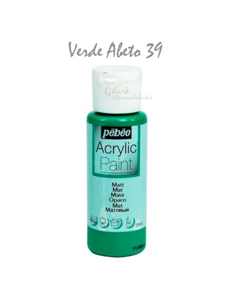 Realza tus creaciones con la pintura Pebeo 59 ml mate en verde abeto 39