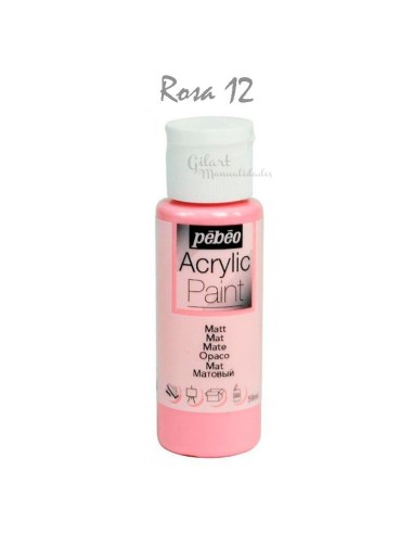 Portada pintura acrílica mate Pebeo 59 ml, acabado intenso y uniforme.