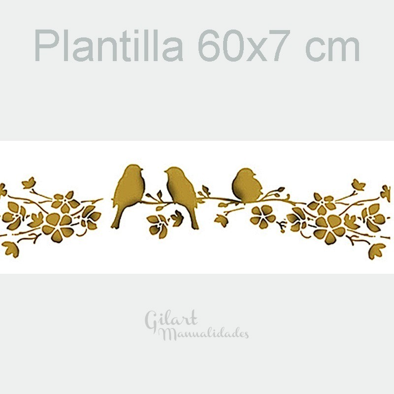 Stencil plantillas Stamperia KSE167 Pajaritos