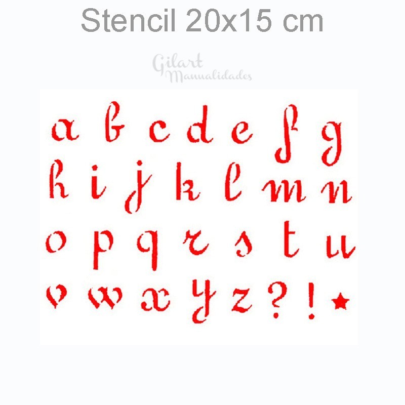 Stencil plantillas Stamperia KSD26 Abecedario minúsculas