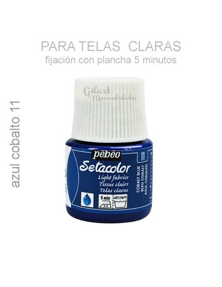 Pintura textil Setacolor Pebeo 45 ml, color azul cobalto 11.