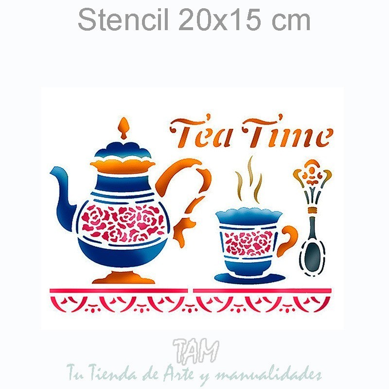 Stencil plantillas Stamperia KSD132 Tea Time