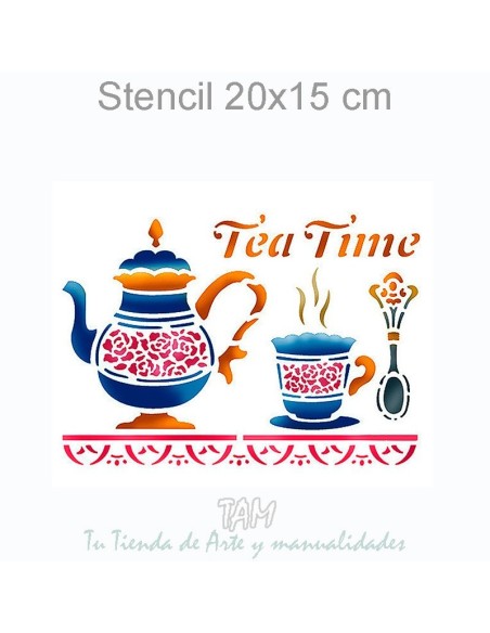 Stencil plantillas Stamperia KSD132 Tea Time